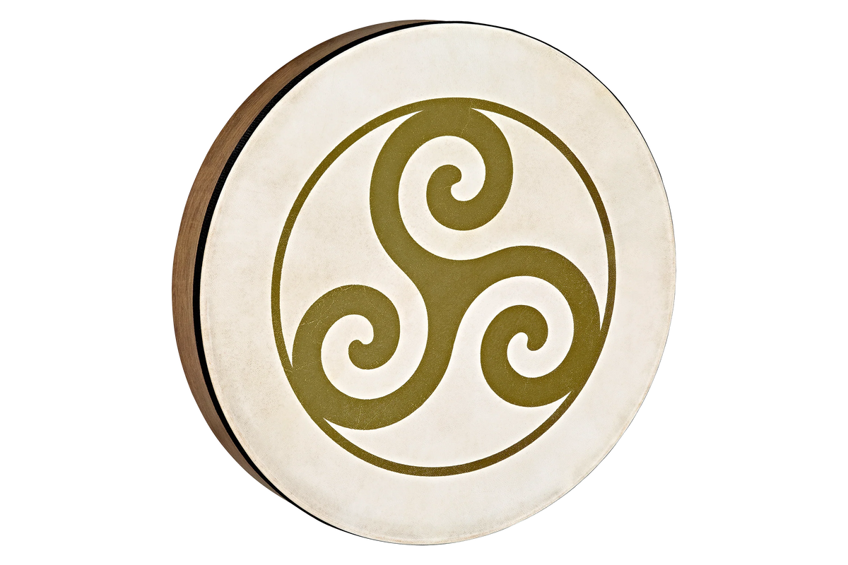 16" Designed Hand Drum, Triskele