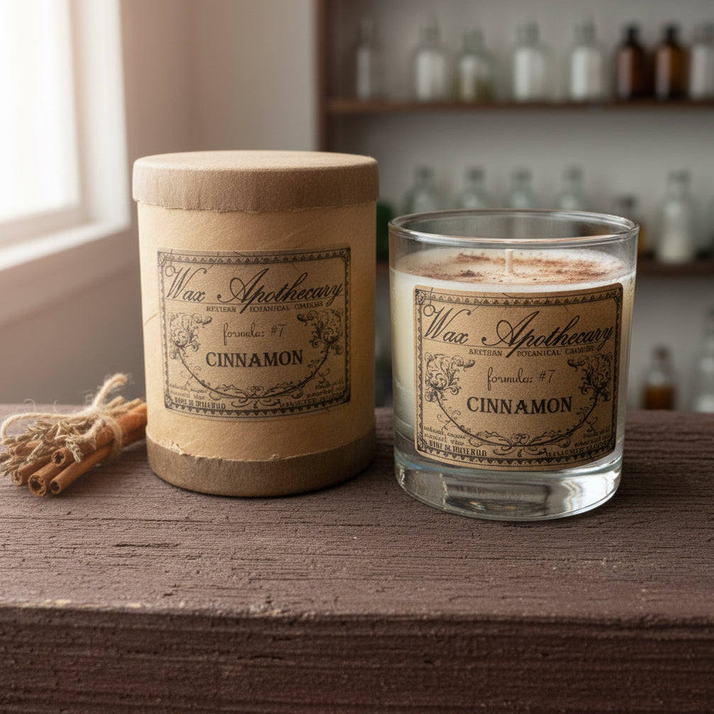 Cinnamon 7 oz Botanical Candle in Scotch Glass