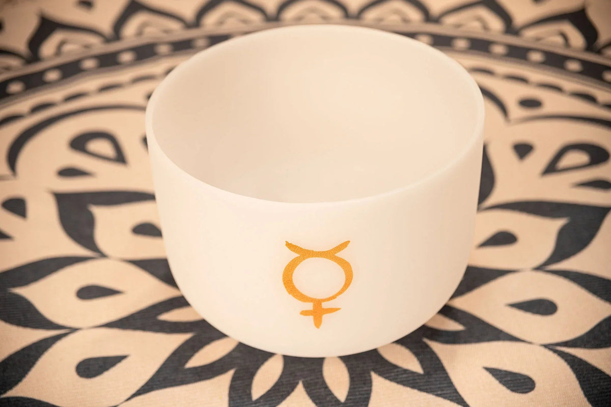 12" Planetary Tuned Crystal Singing Bowl, Mercury 141.27 Hz