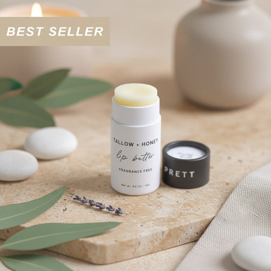 Fragrance Free Tallow + Honey Lip Butter | Eco-Friendly Travel Tube