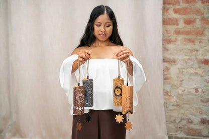 4-Piece Cosmic Bamboo Chime Set with Carrying Bag