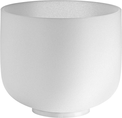 8" White-Frosted Crystal Singing Bowl, Note B4, Crown Chakra