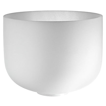 12" White-Frosted Crystal Singing Bowl, Note A3, Brow Chakra