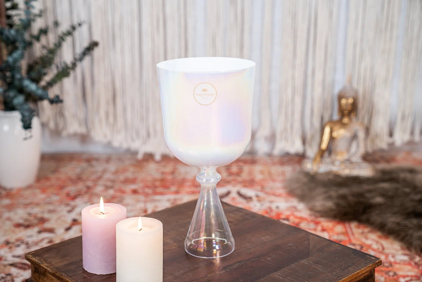 6.75" Crystal Singing Chalice, C4, Creamy, Root Chakra