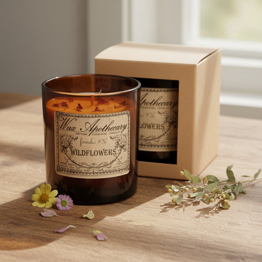 9 oz Wildflowers Artisan Amber Glass Candle