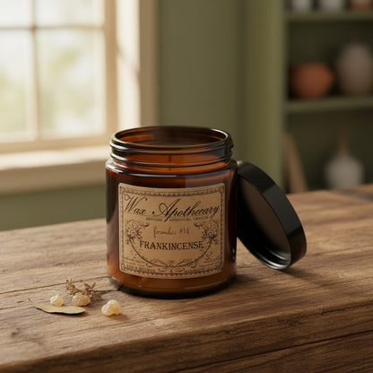 6 oz Botanical Candle in Amber Glass Jar - Frankincense