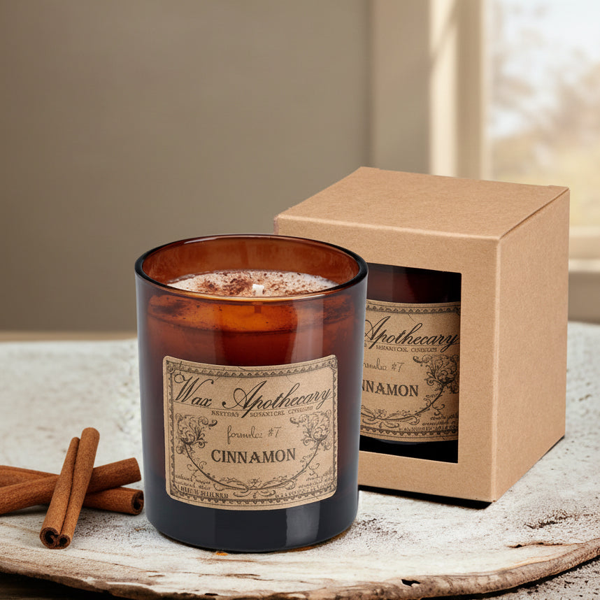 9 oz Cinnamon Artisan Amber Glass Candle