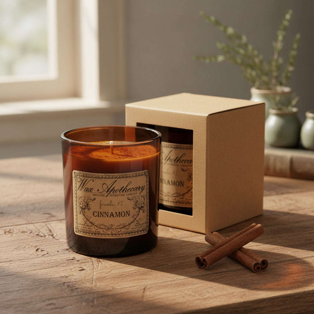 9 oz Cinnamon Artisan Amber Glass Candle