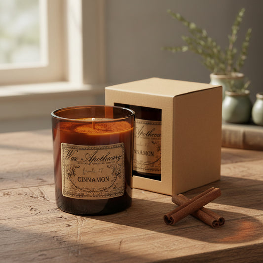 9 oz Cinnamon Artisan Amber Glass Candle