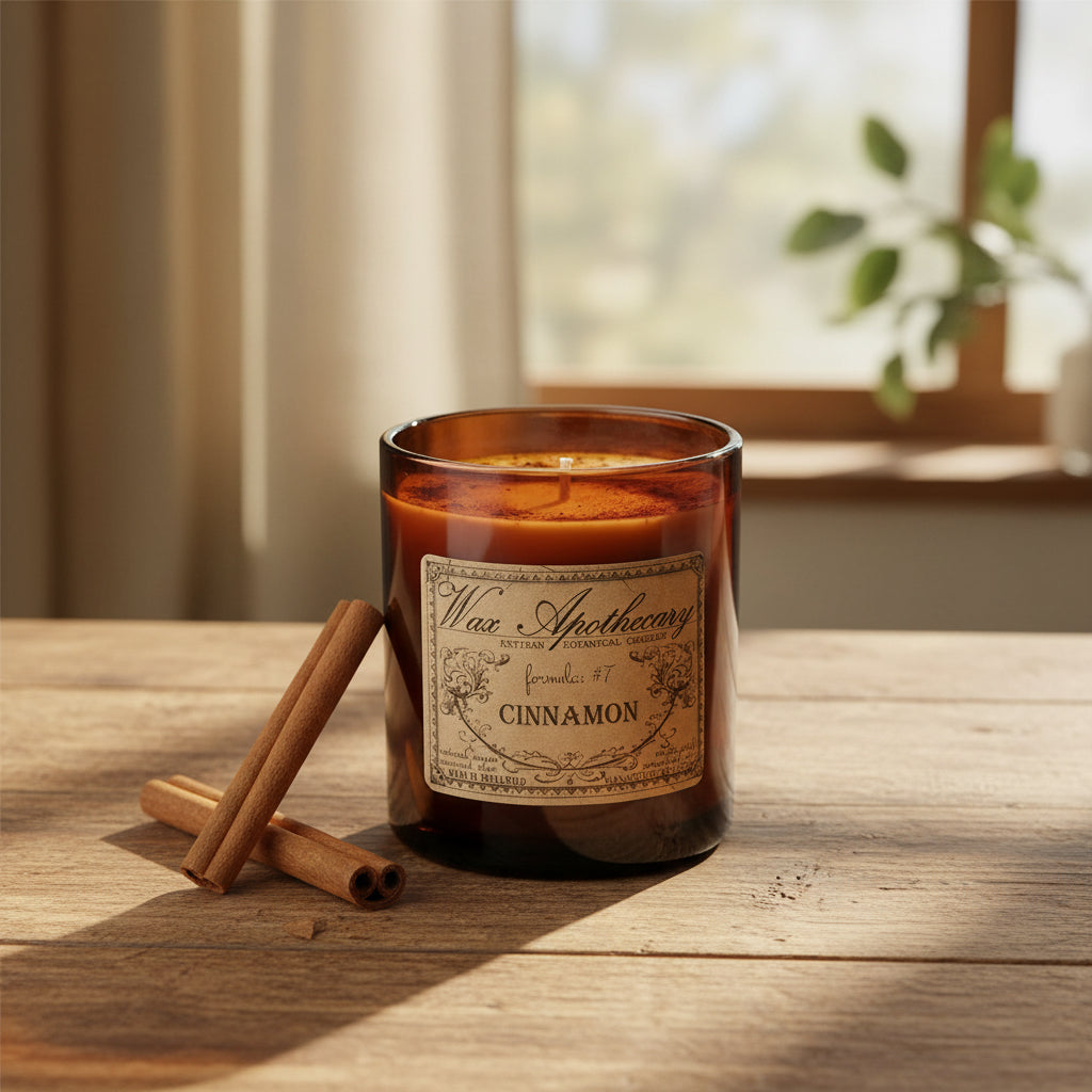 9 oz Cinnamon Artisan Amber Glass Candle
