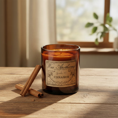 9 oz Cinnamon Artisan Amber Glass Candle