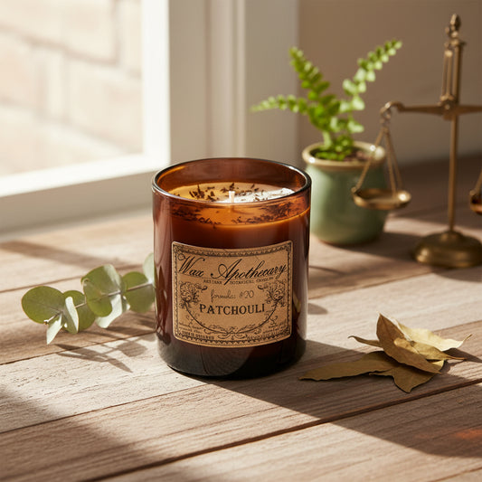 9 oz Patchouli Artisan Amber Glass Candle