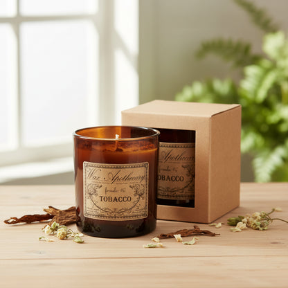 9 oz Tobacco Artisan Amber Glass Candle