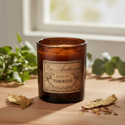 9 oz Tobacco Artisan Amber Glass Candle