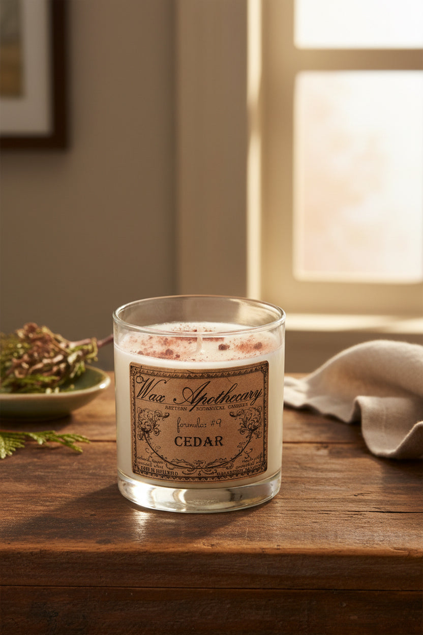 Cedar 7 oz Botanical Candle in Scotch Glass