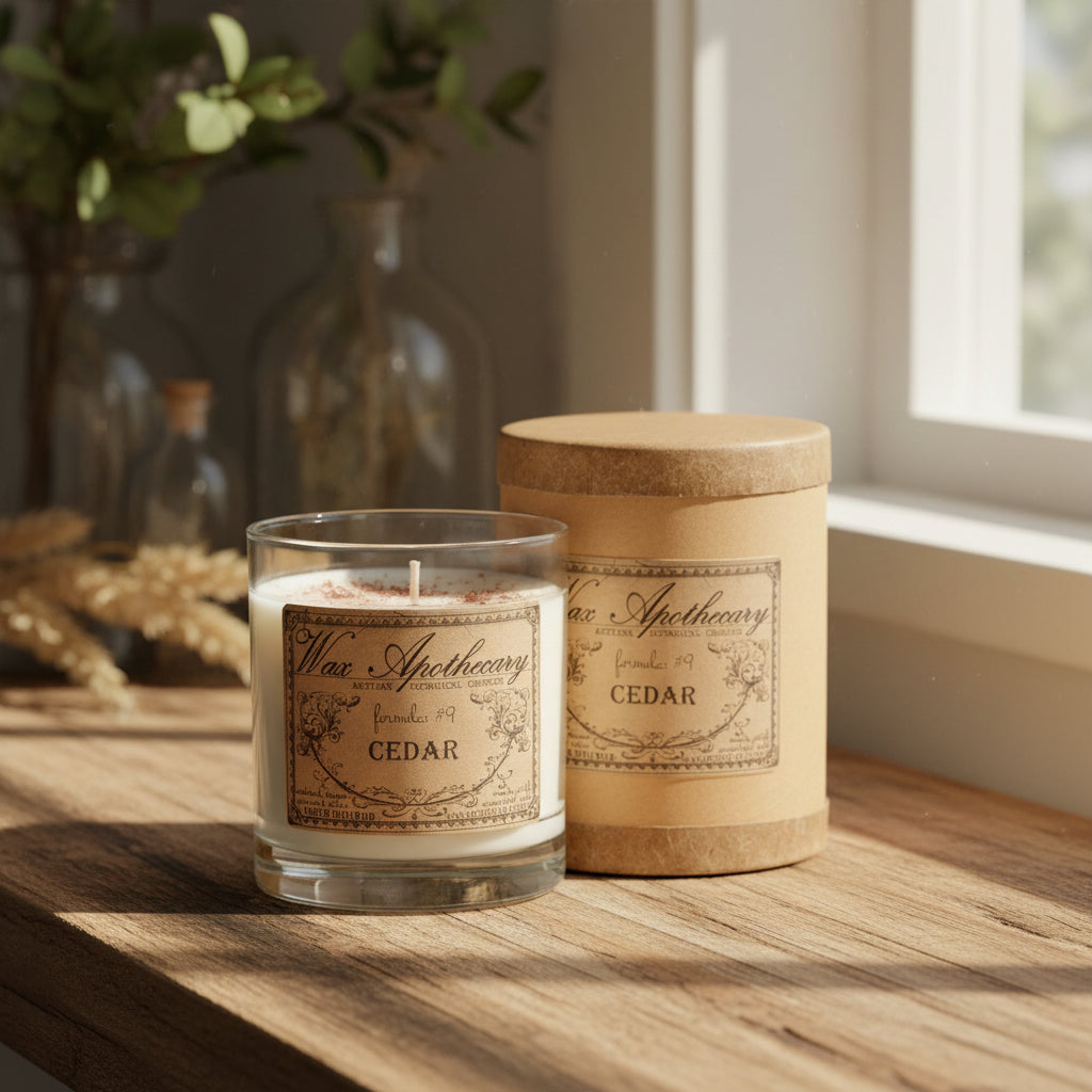 Cedar 7 oz Botanical Candle in Scotch Glass