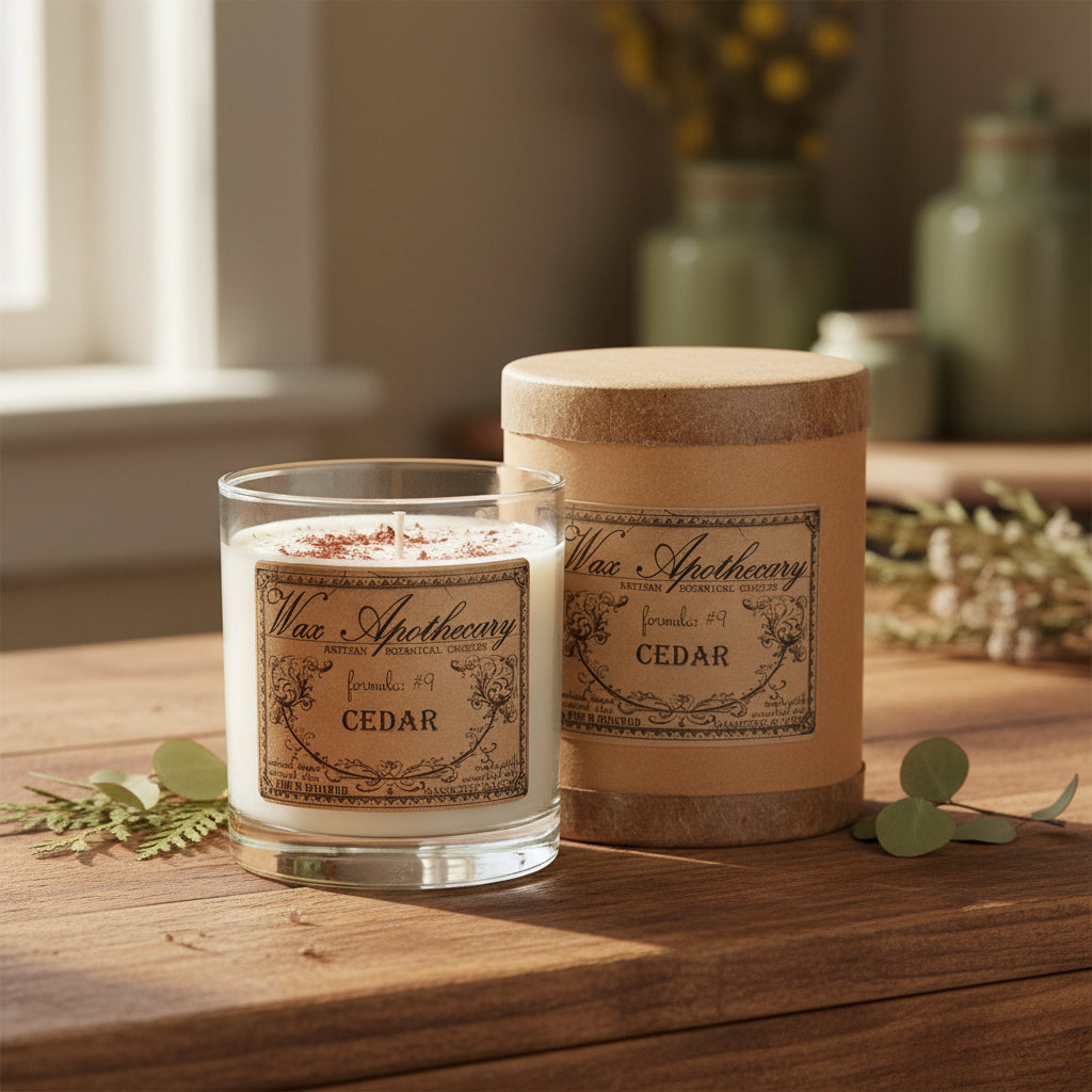 Cedar 7 oz Botanical Candle in Scotch Glass