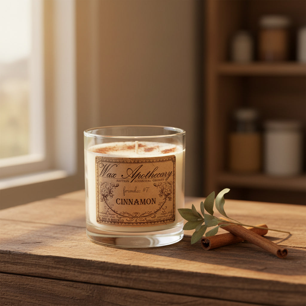 Cinnamon 7 oz Botanical Candle in Scotch Glass