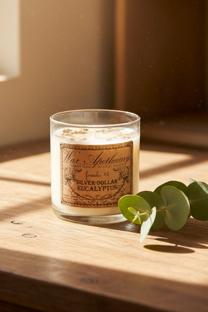 Silver-Dollar Eucalyptus 7 oz Botanical Candle in Scotch Glass