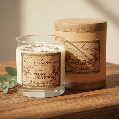 Silver-Dollar Eucalyptus 7 oz Botanical Candle in Scotch Glass