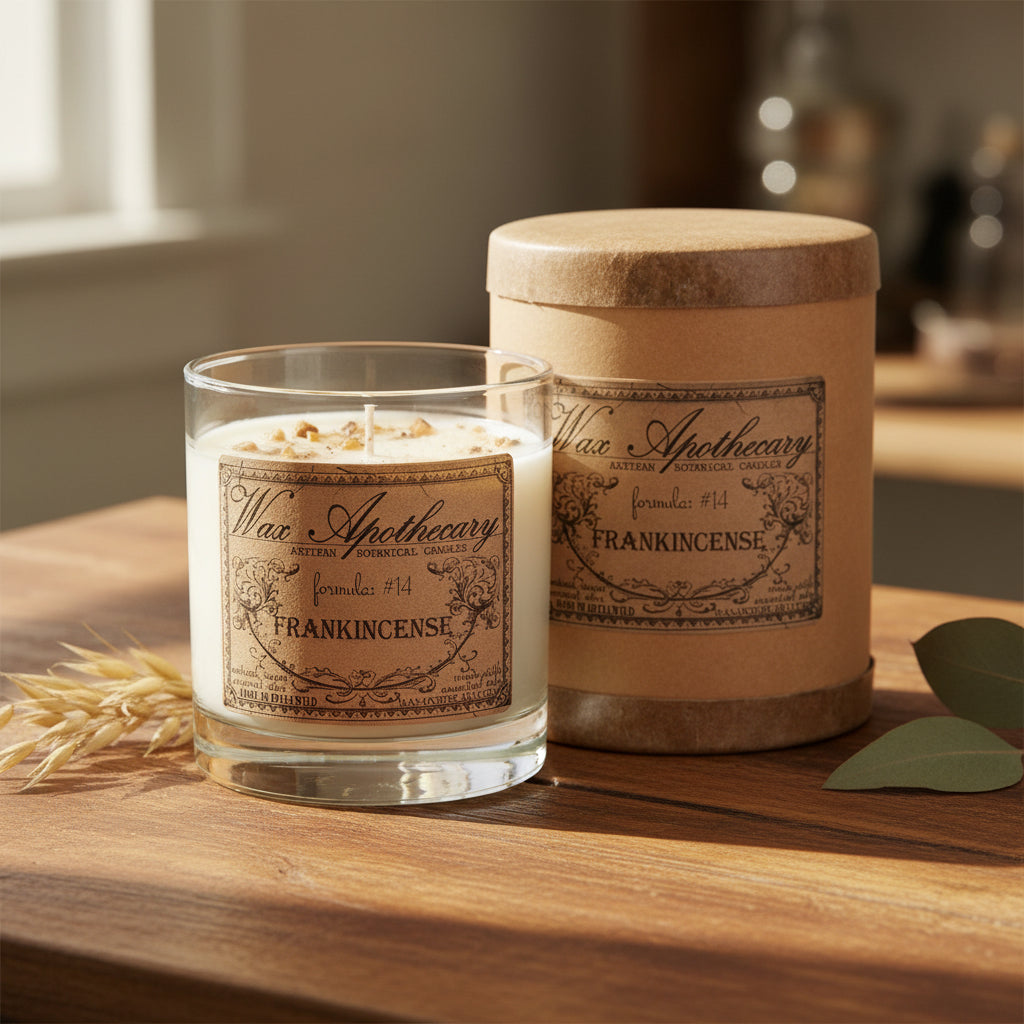 Frankincense 7 oz Botanical Candle in Scotch Glass
