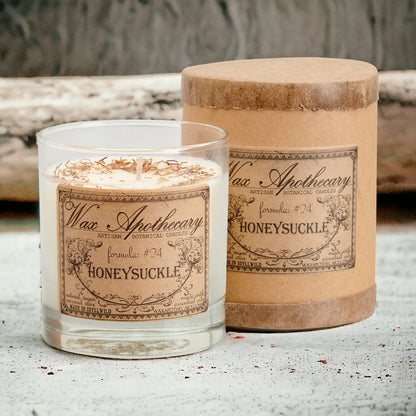 Honeysuckle 7 oz Botanical Candle in Scotch Glass *Seasonal