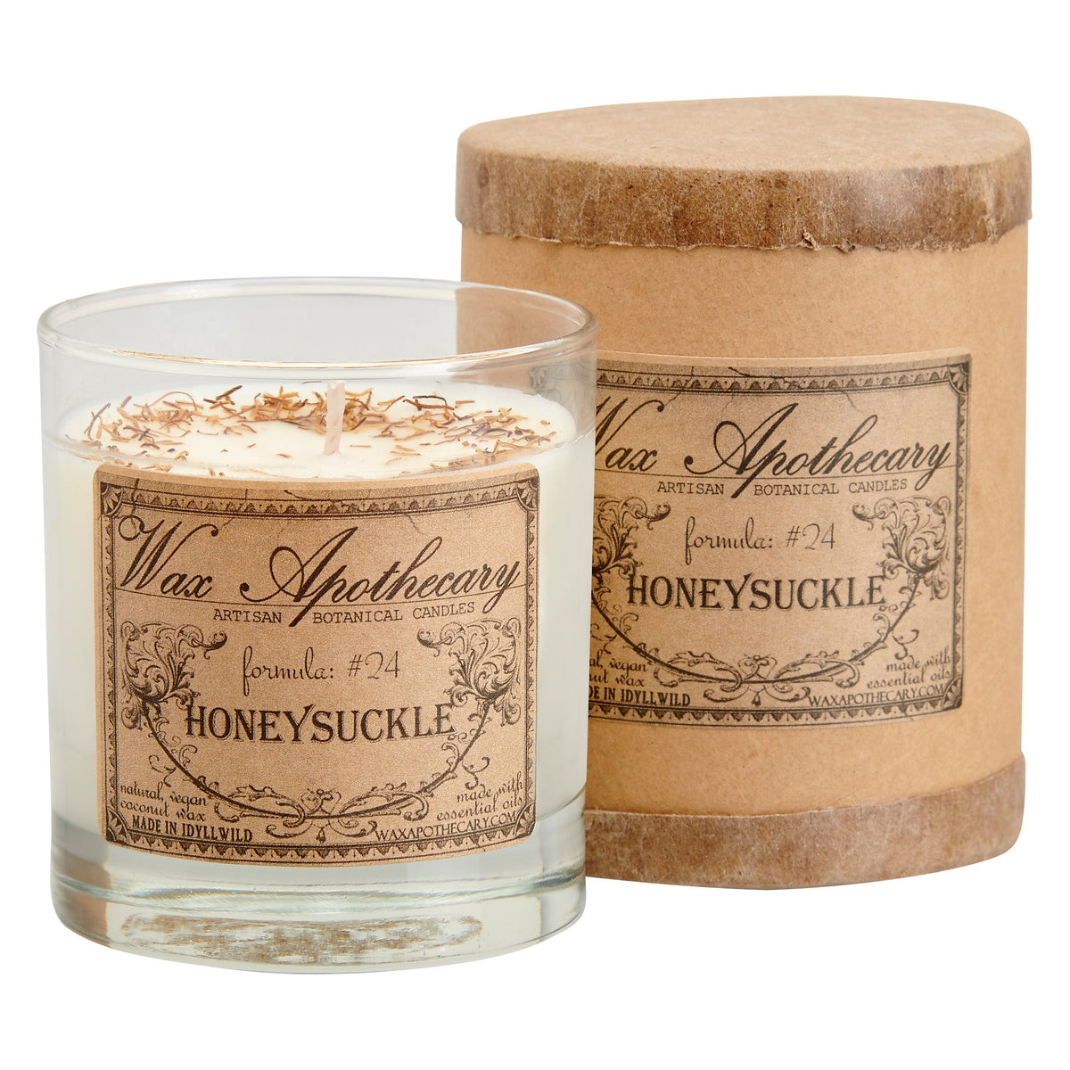 Honeysuckle 7 oz Botanical Candle in Scotch Glass *Seasonal