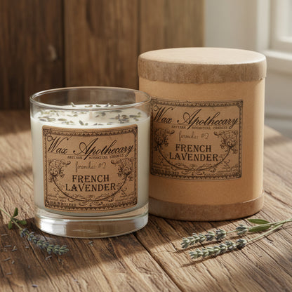 French Lavender 7 oz Botanical Candle in Scotch Glass