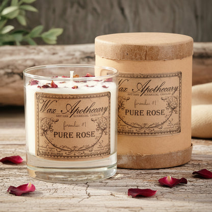 Pure Rose 7 oz Botanical Candle in Scotch Glass