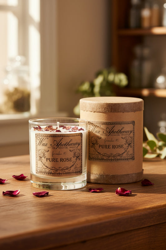 Pure Rose 7 oz Botanical Candle in Scotch Glass
