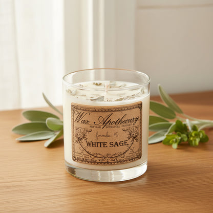 White Sage 7 oz Botanical Candle in Scotch Glass