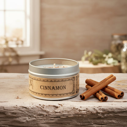 Cinnamon Botanical Candle Travel Tin