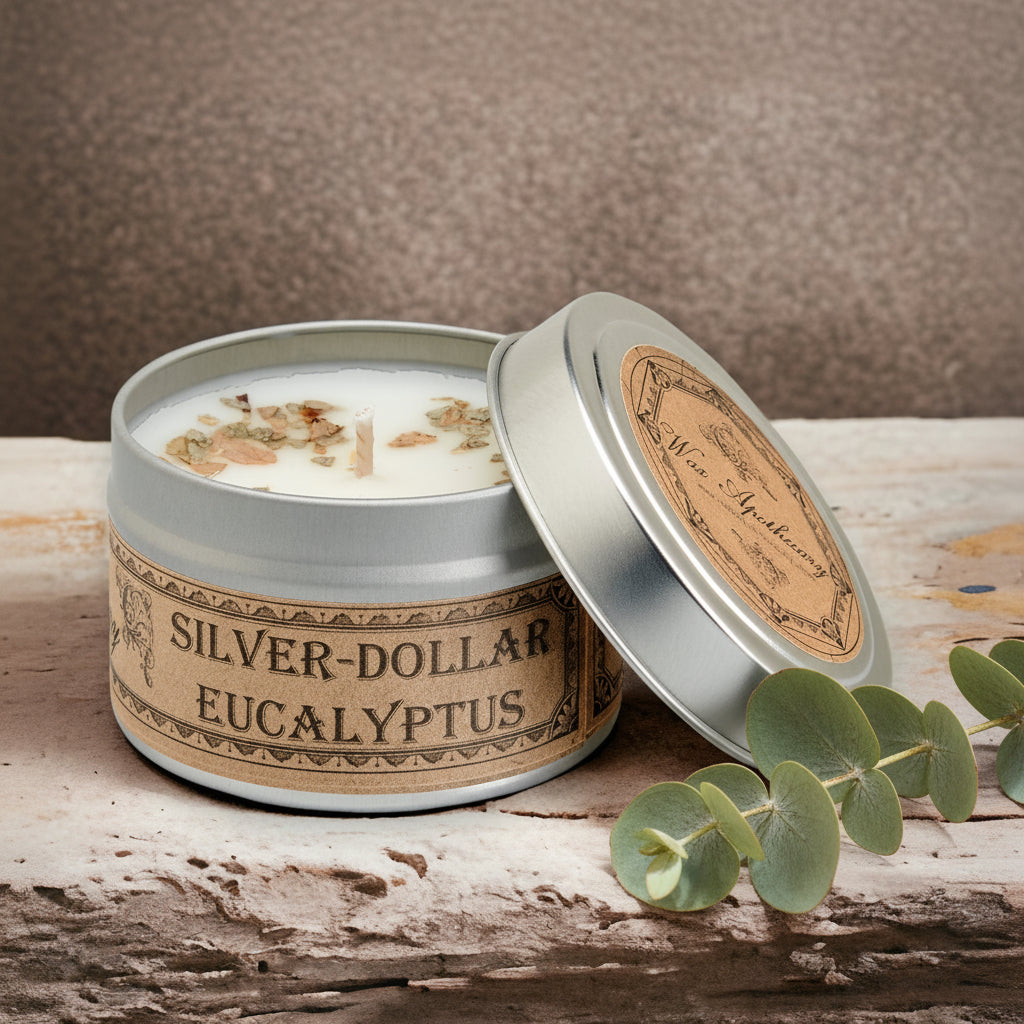 Silver-Dollar Eucalyptus Botanical Candle Travel Tin