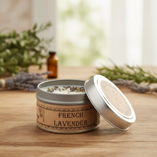French Lavender Botanical Candle Travel Tin