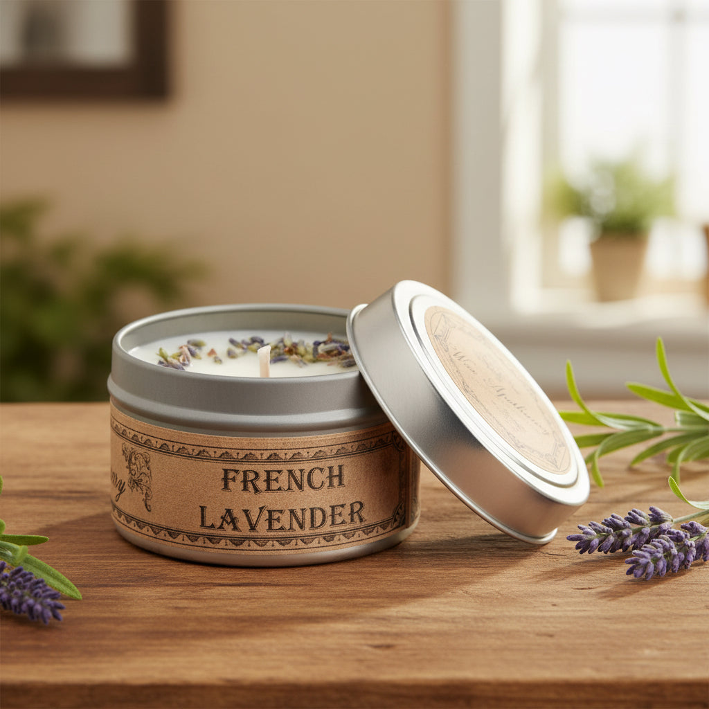 French Lavender Botanical Candle Travel Tin