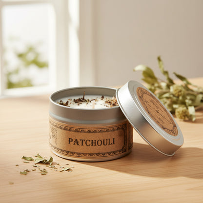 Patchouli Botanical Candle Travel Tin