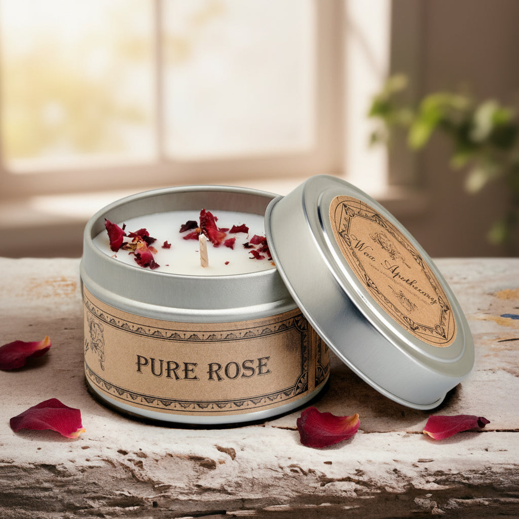 Pure Rose Botanical Candle Travel Tin