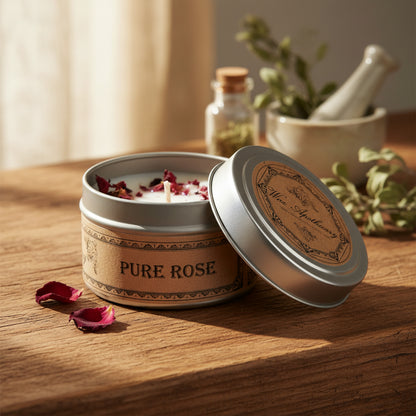 Pure Rose Botanical Candle Travel Tin