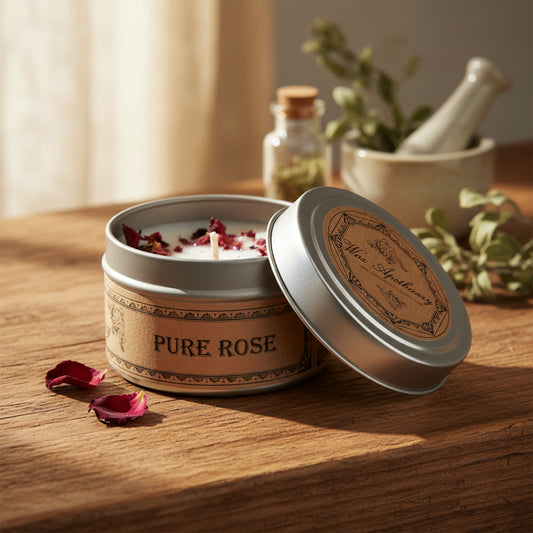 Pure Rose Botanical Candle Travel Tin