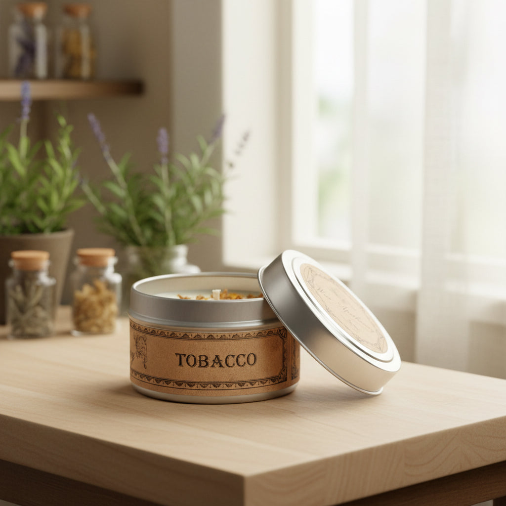 Tobacco Botanical Candle Travel Tin