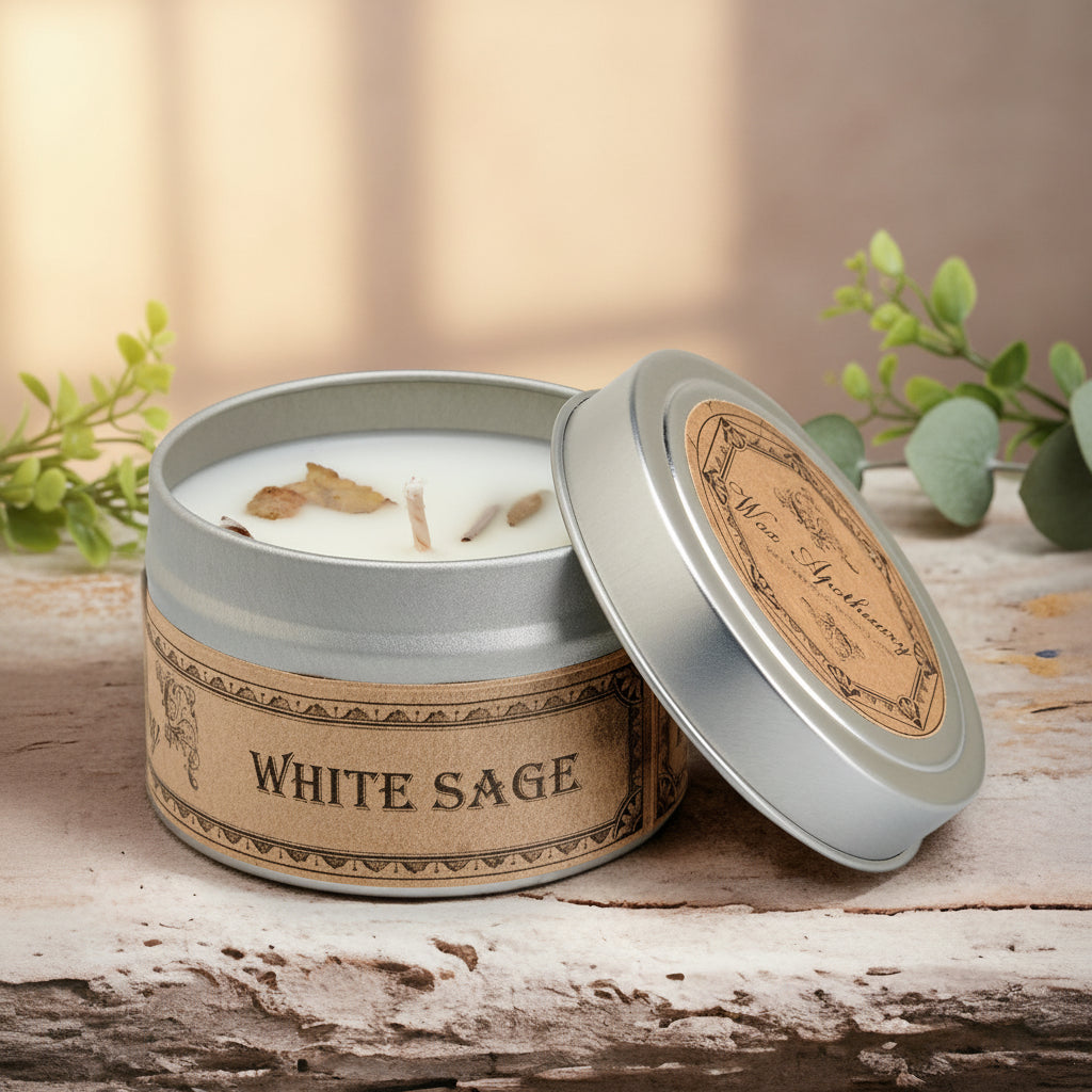 White Sage Botanical Candle Travel Tin