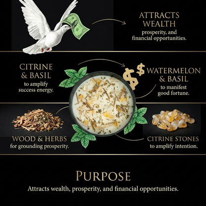 Money Drawing Prosperity Candle – 8‑oz Abundance Ritual Candle