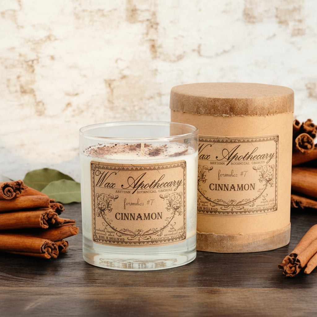Cinnamon 7 oz Botanical Candle in Scotch Glass