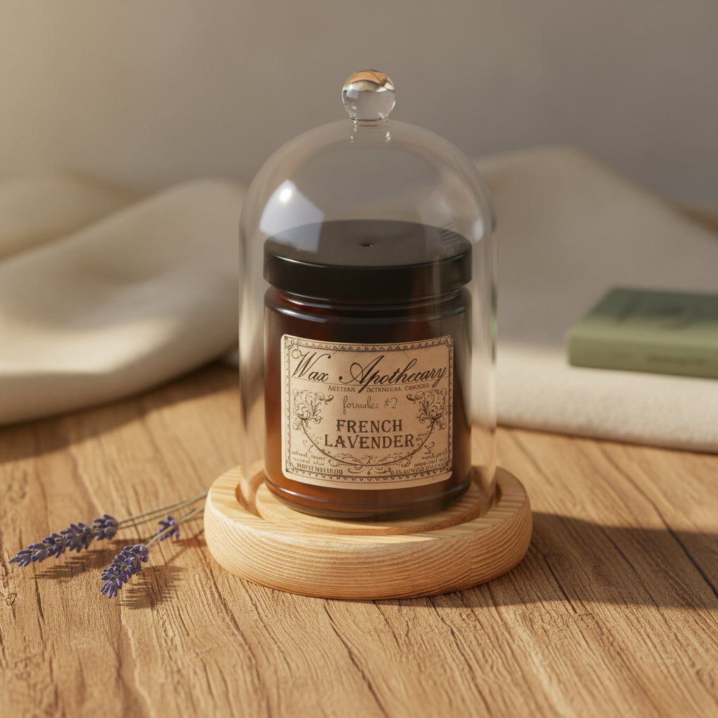 Cloche Glass Bell Jar with Solid Wood Base NEW SIZE