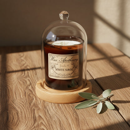 Cloche Glass Bell Jar with Solid Wood Base NEW SIZE