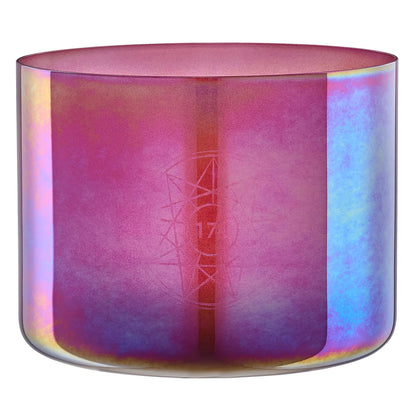 8" Essence Solfeggio Crystal Singing Bowl, 174 Hz, Brandy Rose