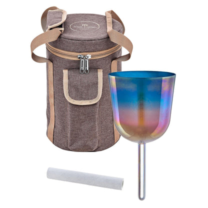4.5" Essence Solfeggio Crystal Singing Bowl, MI 528 Hz, Sunrise Blue