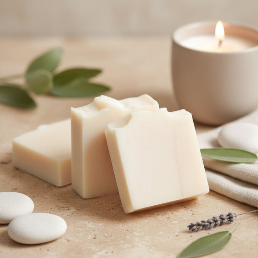 Fragrance Free Handmade Tallow + Goat Milk Soap Bar Trio