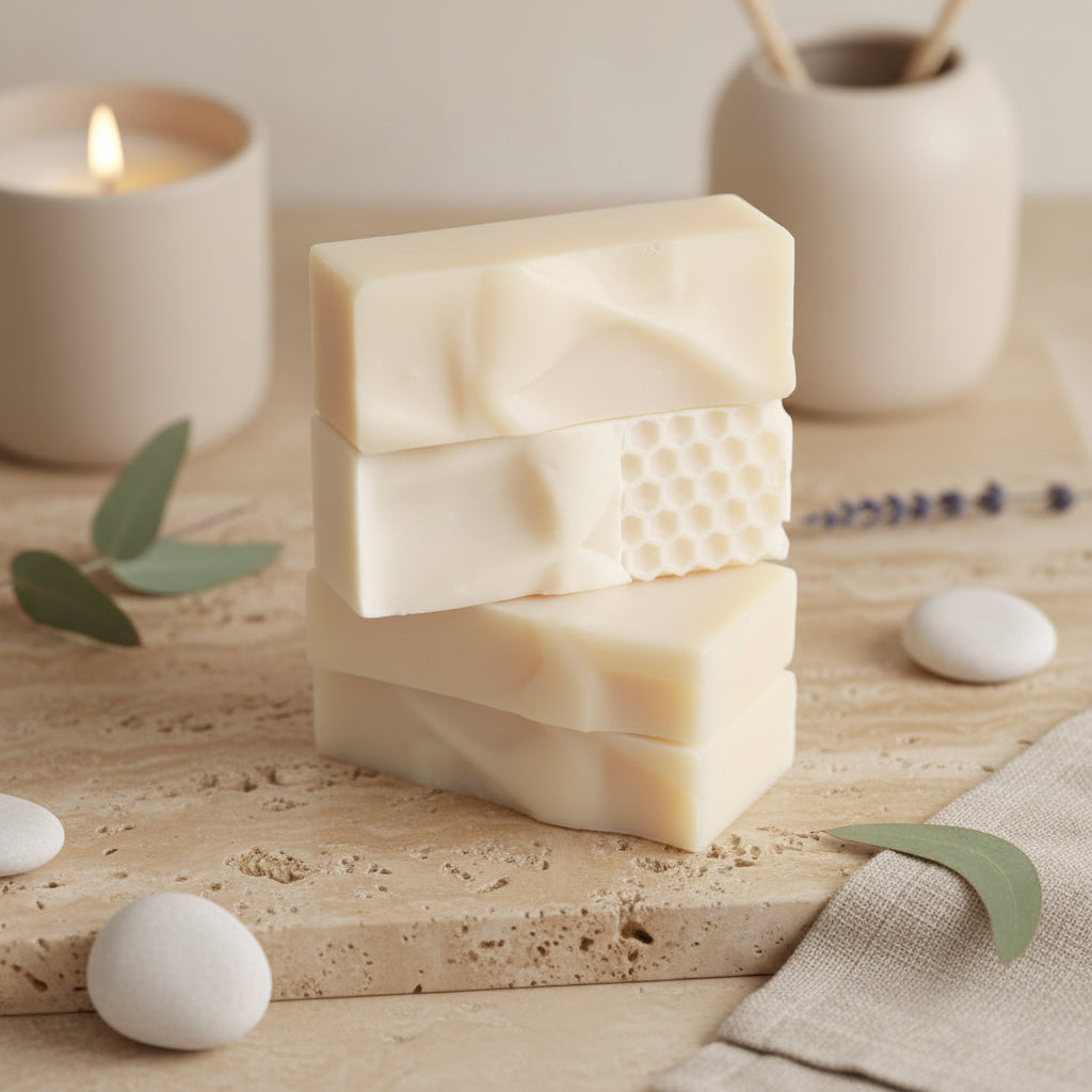 Fragrance Free Handmade Tallow + Goat Milk Soap Bar Trio