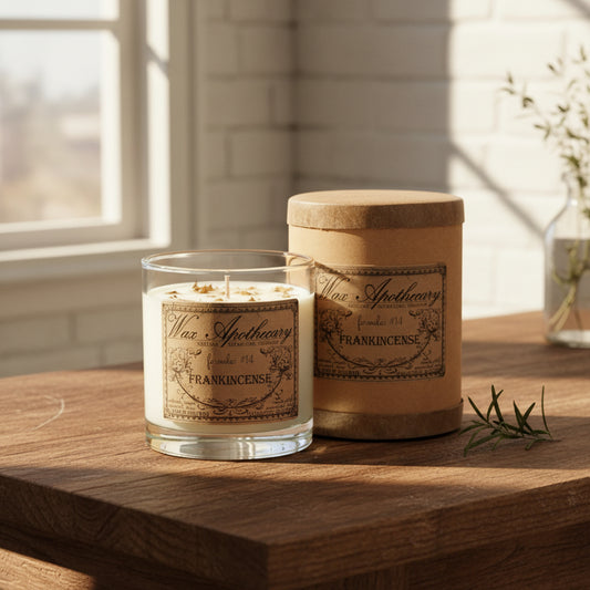 Frankincense 7 oz Botanical Candle in Scotch Glass